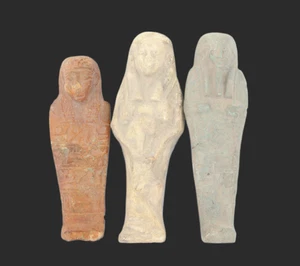 3 EINZIGARTIGE HANDGEFERTIGTE ALTÄGYPTISCHE PHARAONISCHE USHABTI Shabti Statuen (Ba) - Bild 1 von 7