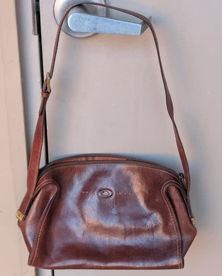 The Bridge 11" Cuero Hombro, Bandolera Cartera Interior a Cuadros Hecho en Italia Foto 1 de 4