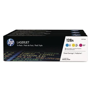 HP Inc. HP 128A (CF371A-M) 3-pk Cyan/Magenta/Yellow Original LaserJet Toner - Picture 1 of 9