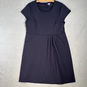 Lands End Women’s Size 18 Navy Blue Dress Minimalist Office Basics Ponte Knit - Picture 1 of 15