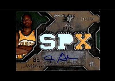 2007-08 SPx Jersey Autograph #104 Jeff Green RC 132/299 Seattle Supersonics - Image 1 of 2