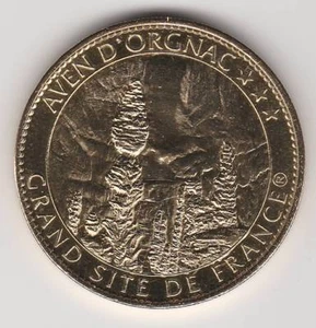 A  2007 TOKEN MEDAILLE SOUVENIR A-B - 07 150 AVEN D'ORGNAC GRAND SITE SINKHOLE - Foto 1 di 2