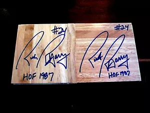 RICK BARRY # 24 HOF 1987 WARRIORS NETS FORWARD SIGNED AUTO 2 X FLOORBOARDS MLBPA - Bild 1 von 3