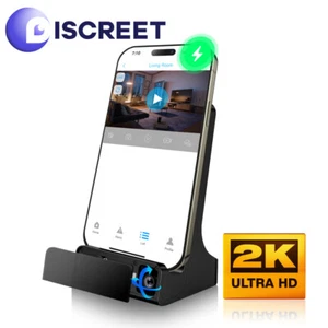 WIFI Camera Docking Station Mobile Phone Wireless Charger 2K Small Mini - Picture 1 of 6