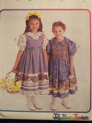 Darling OOP McCALLS 9377 Girls/Childs Dress Pinafore & Vest PATTERN 6-7-8 UC - Image 1 of 3