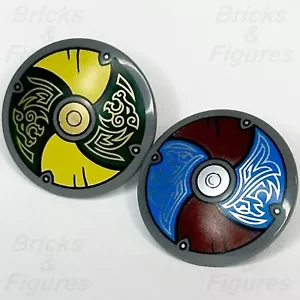 LEGO® Ideas Viking Yellow Green & Blue Dark Red Shield Minifigure Part 21343 x 2 - Bild 1 von 4