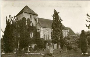 ECHTE FOTOGRAFISCHE POSTKARTE VON NETTLESTEAD CHURCH, (BEI MAIDSTONE), KENT - Bild 1 von 2