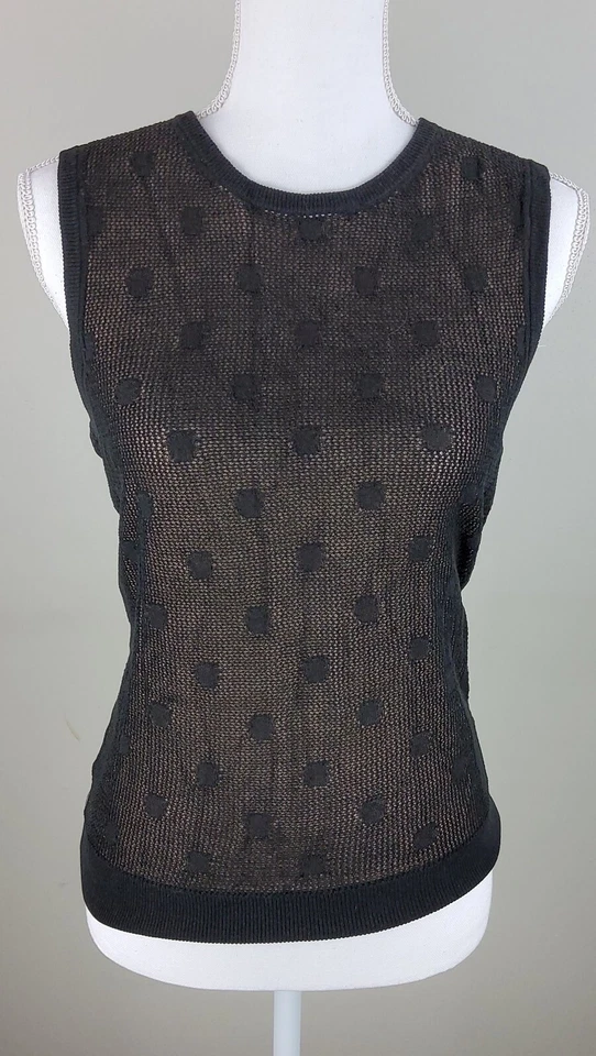 Suéter negro a lunares sin mangas Ann Taylor para mujer talla S Foto 1 de 4