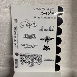 Wendy Vecchi Studio 490 Stampers Anonymous Stamp Set SAY IT WITH ART  - Picture 1 of 3