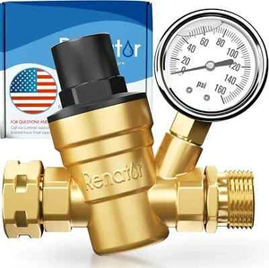RV Water Pressure Regulator for Camper. Brass Lead-free Adjustable Water... - Picture 1 of 8