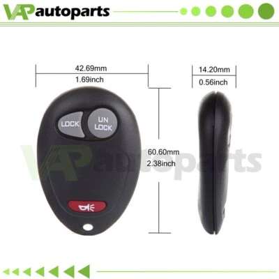 Controle remoto de entrada sem chave para 2005 2006 2007 2008 2009 2010 2011 2012 GMC Canyon - Imagem 1 de 4