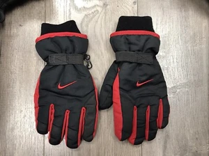 Vintage NIKE winter Snow Gloves Red/black Good Used Condition - Picture 1 of 13