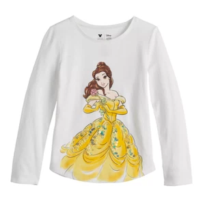 Disney Princess Girls Size 5 Belle Beauty and the Beast Graphic Tee Retail $22 - Picture 1 of 5