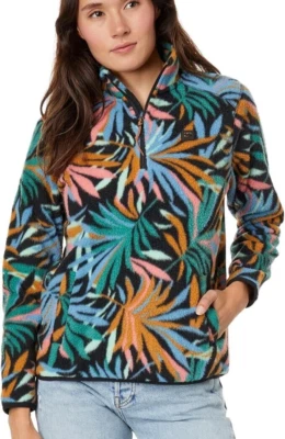 Billabong Women's Boundary Mock 3 Quarter Zip Fleece Jacket Multicolor Size XS - Imagem 1 de 3