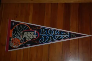 1997 Chicago Bulls Utah Jazz NBA Finals Pennant-Vintage 30" Long - Picture 1 of 2