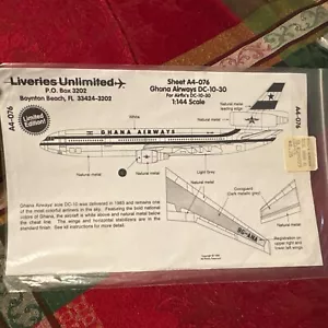 Liveries Unlimited A4-076 Maßstab 1:144 DC-10-30 Ghana Airways Aufkleber - Bild 1 von 2