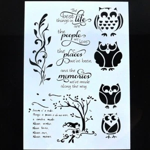 Plantilla BÚHO Artesanía Hielo Aerógrafo Pintura Plantilla Libro de recortes - Imagen 1 de 1