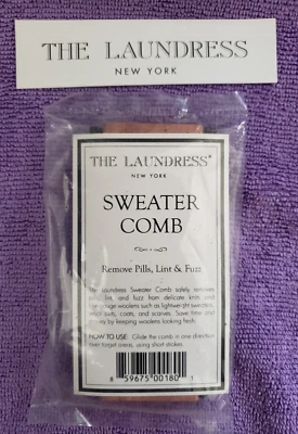 The Laundress New York - SWEATER COMB - Removes Pills, lint & Fuzz - Wood - NEW - Image 1 of 4
