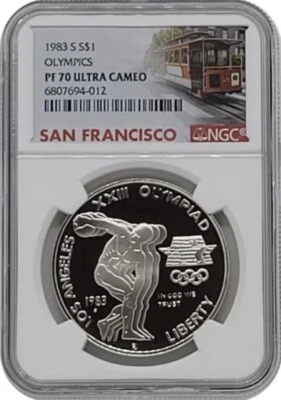 1983 OLYMPICS Silver Dollar NGC PF70💥FLAWLESS QUALITY💥 - Image 1 of 4