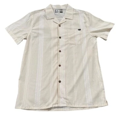 NEW Reef Men's Lemmy Short Sleeve Woven Button Up Shirt Beige Size Small NWT - Image 1 of 3