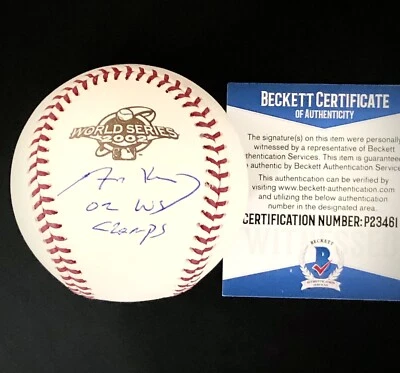 Adam Kennedy "WS Champ" Angels 2002 signed World Series Baseball BAS COA Beckett - Image 1 of 3