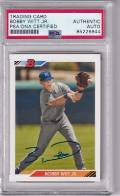 Bobby Witt Jr SIGNED Rookie PSA/DNA RC 2020 Bowman Heritage BHP-25 AUTOGRAPHED - Image 1 of 3