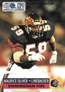 1991 PRO SET WLAF #55 MAURICE OLIVER BIRMINGHAM FIRE - Picture 1 of 2