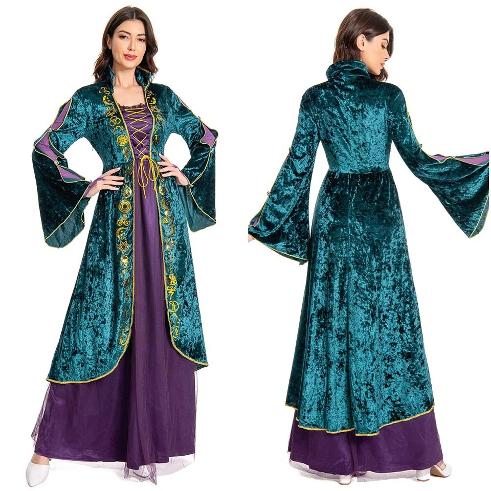 Winifred Sanderson Disfraz Juegos con disfraces Halloween Uniforme Vestido Vestido Falda Mujeres Traje Foto 1 de 4