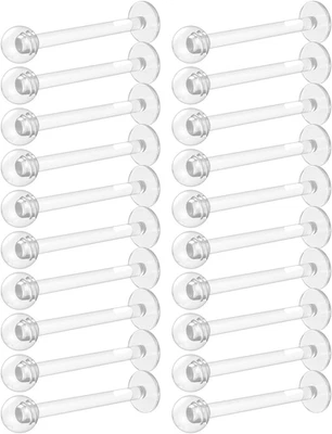 retainers - 20 pcs Lippenpiercing Stecker Retainer Durchsichtig Plastik Ring Ret - Bild 1 von 4