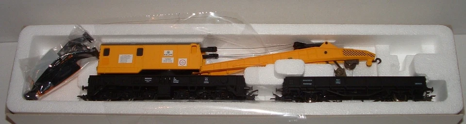 Roco 46800 6-achsiger Kran gelb Kran m. Schutzwagen DB 979 0 004-4  H0, #X-113-2 - Bild 1 von 3