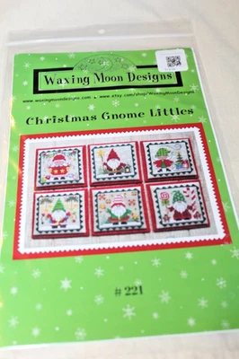 Waxing Moon Designs counted cross stitch pattern leaflet~Christmas Gnome Littles - Image 1 of 2