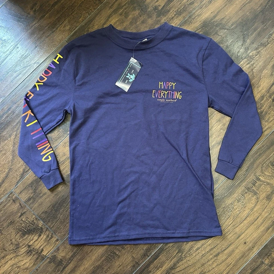 NWT Simply Southern Happy Everything Fall Holiday Long Sleeve TShirt Youth Small - Image 1 of 4