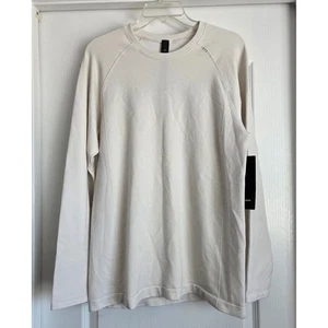 Lululemon Cream Seamless Base Layer Long Sleeve Wool Blend Shirt Mens Sz XL - Picture 1 of 5