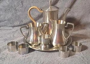 9pc Selangor Pewter Teapot Unused Serving Set Vintage Retro Kitchen Tableset - Picture 1 of 24