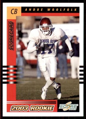 2003 Score Scorecard #326 Andre Woolfolk RC Rookie Tennessee Titans 484/500 - Image 1 of 2