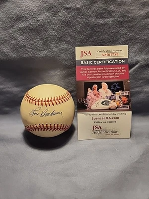 Béisbol HOF'ER Lou Noudreau Autografiado Rawlings OAL JSA AM01784 Foto 1 de 4