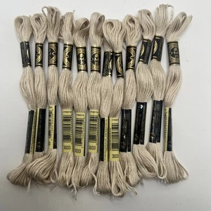 12 PACK - 3033 BEIGE Moline DMC 6-Strand Embroidery Cotton 8.7yd Brand New! - Picture 1 of 3