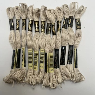 12 PACK - 3033 BEIGE Moline DMC 6-Strand Embroidery Cotton 8.7yd Brand New! - Image 1 of 3