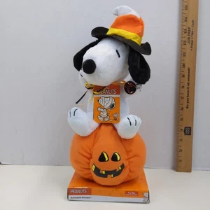 Arachidi Animato Snoopy Halloween Peluche Cappello Strega Zucca Jack O Lanterna Giocattolo - Foto 1 di 2