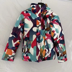 Roxy Jacket Coat Dry Flight 10K Girls Sz 14 XL Hooded Snowboard Ski Geometric - Picture 1 of 15