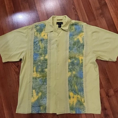 Stacy Adams Mens Casual Textured Button Up Short Sleeve Green Size XXL - Image 1 of 4