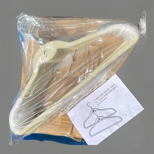 Appendiabiti in velluto avorio confezione da 25 appendiabiti in feltro impilabile antiscivolo con gancio a cascata - Foto 1 di 4