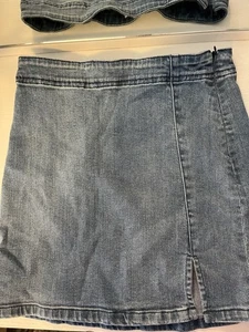 RSQ Girls Denim Skirt with Small Leg Slit Medium Wash Size 12 - Picture 1 of 2