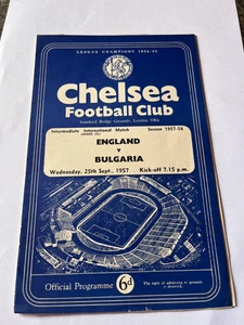 England v Bulgaria U23 International @ Stamford Bridge 1957 football programme - Picture 1 of 2