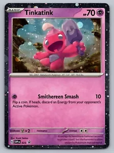 Tinkatink Pokemon Escarlata y Violeta SVP 025 Cosmos Holo Black Star Promo Casi Nuevo - Imagen 1 de 2