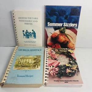 4 Lot Spiral Cookbooks Georgia Heritage Kitchen Delights Around the Table... - Picture 1 of 14