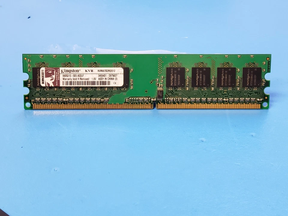 Kingston KVR667D2N5/512 240p DDR2-667 512MB 1Rx8 PC2-5300U CL5 Memory - Image 1 of 1