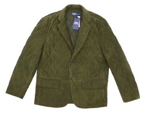 Polo by Ralph Lauren V5116 Mens Green Goat Suede Quilted Jacket Size XL - Picture 1 of 3