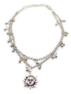 Sun Ankle Bracelet Beaded Double Chain Foot Jewellery Beach BoHo — 第 1/4 张图片
