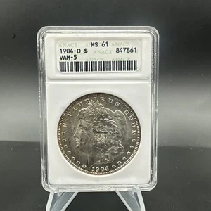 1904 O $1 Morgan Silver Dollar - Variety Coin ANACS MS61 VAM-5 - Picture 1 of 4
